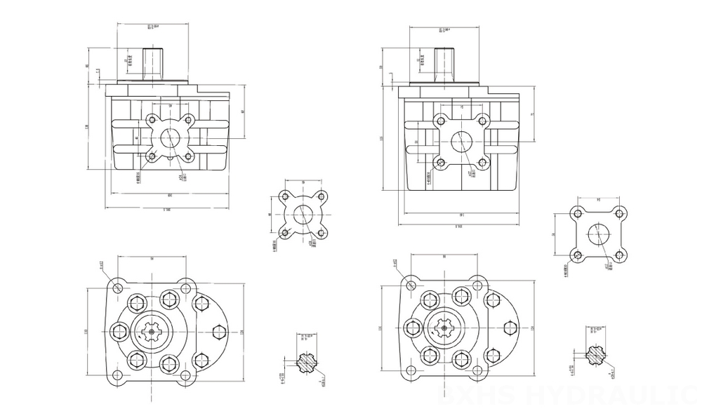 NSH-10 10 cm³/obrót Pompa hydrauliczna zębata drawing image