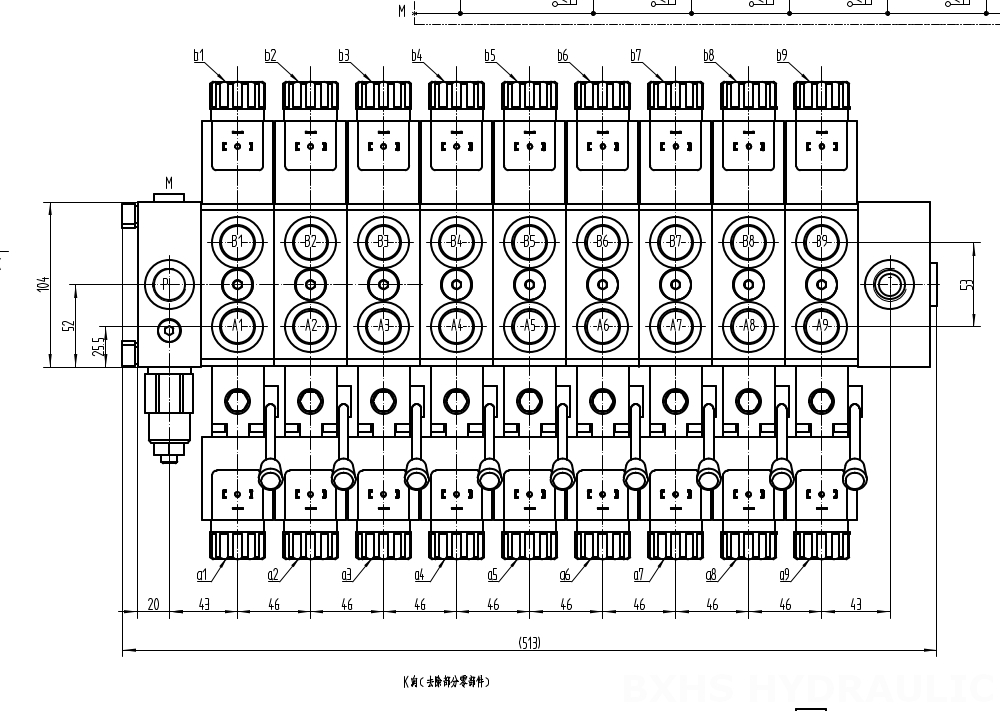 DCV58 Elektromagnes 9 Szpul Zawór kierunkowy sekcyjny drawing image