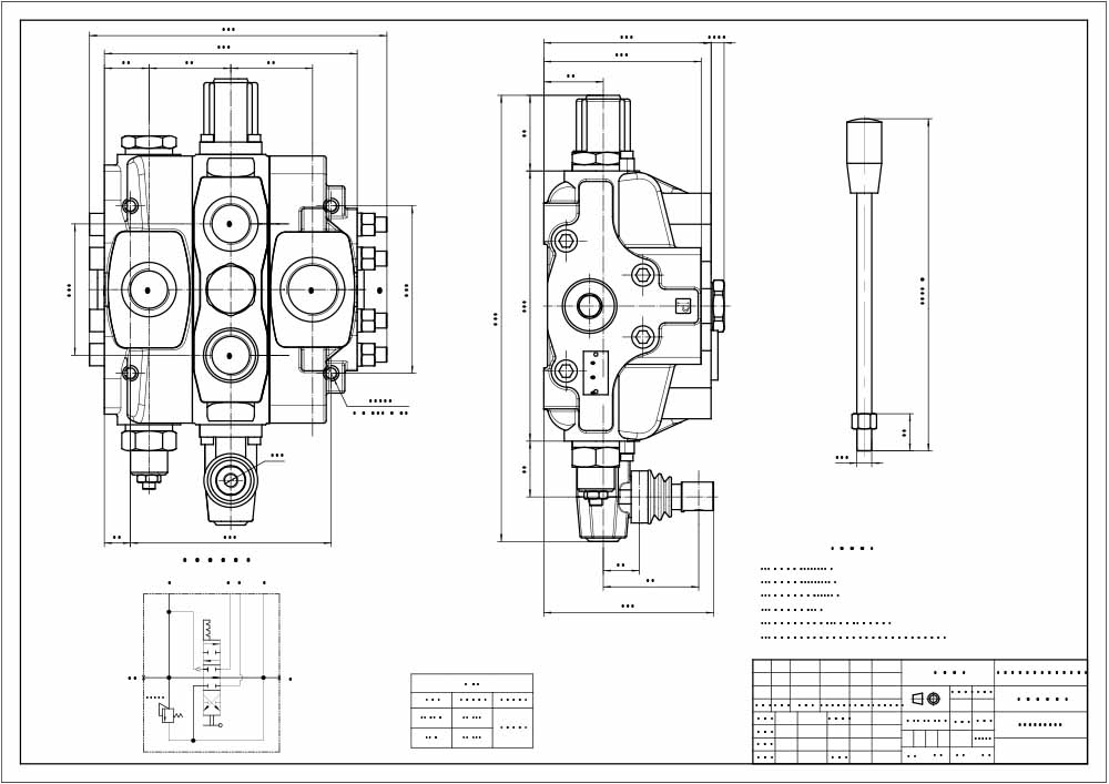 SD25 Ręczna 1 Szpula Zawór kierunkowy sekcyjny drawing image