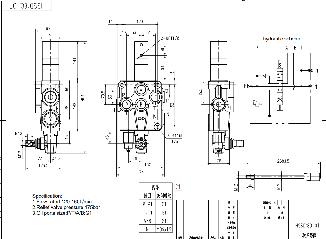 SD18 Pneumatyczna 1 Szpula Zawór kierunkowy monoblokowy drawing image