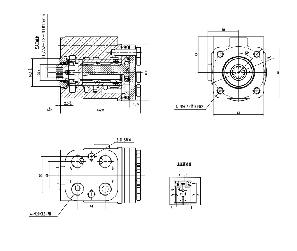 BZZ1-E80AS 80 ml/obr 6 l/min Jednostka Sterująca drawing image