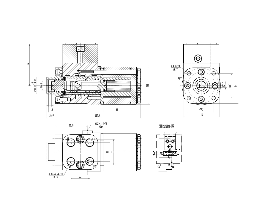 BZZ5-E500C 500 ml/obr 38 l/min Jednostka Sterująca drawing image