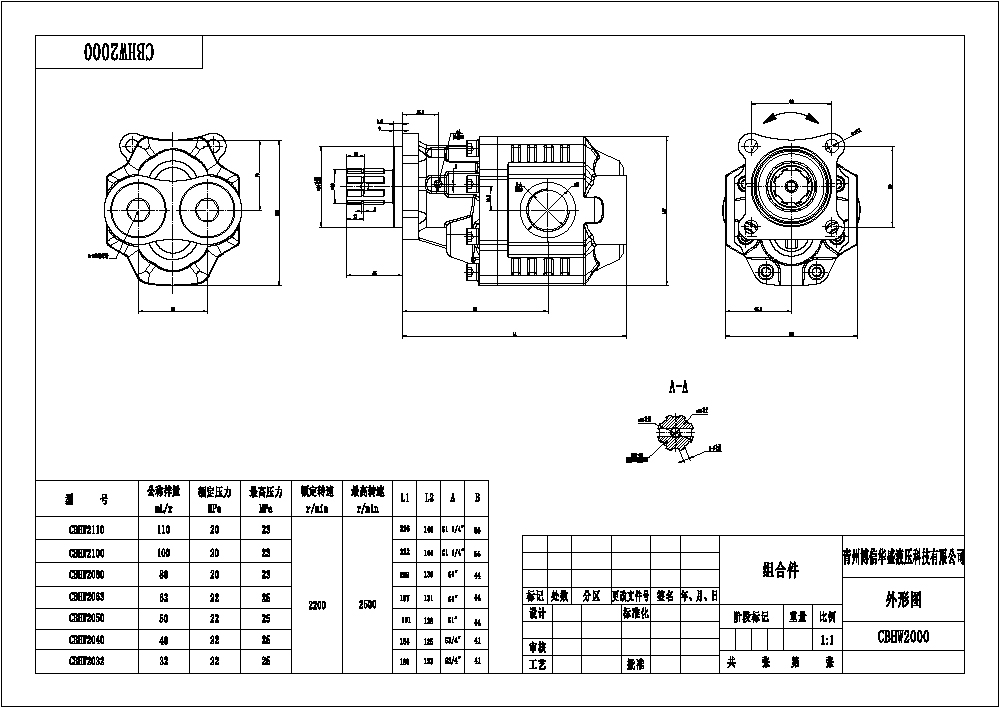 CBHST1-ISO-63-X 63 cm³/obrót Pompa hydrauliczna zębata drawing image