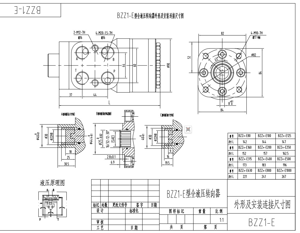 BZZ1-E100B 100 ml/obr 7,5 l/min Jednostka Sterująca drawing image