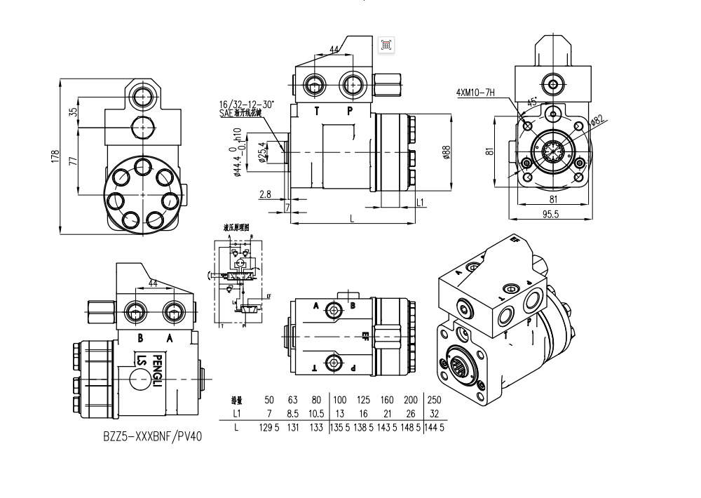 101S-5T-50-PV40 50 ml/obr 5 l/min Jednostka Sterująca drawing image