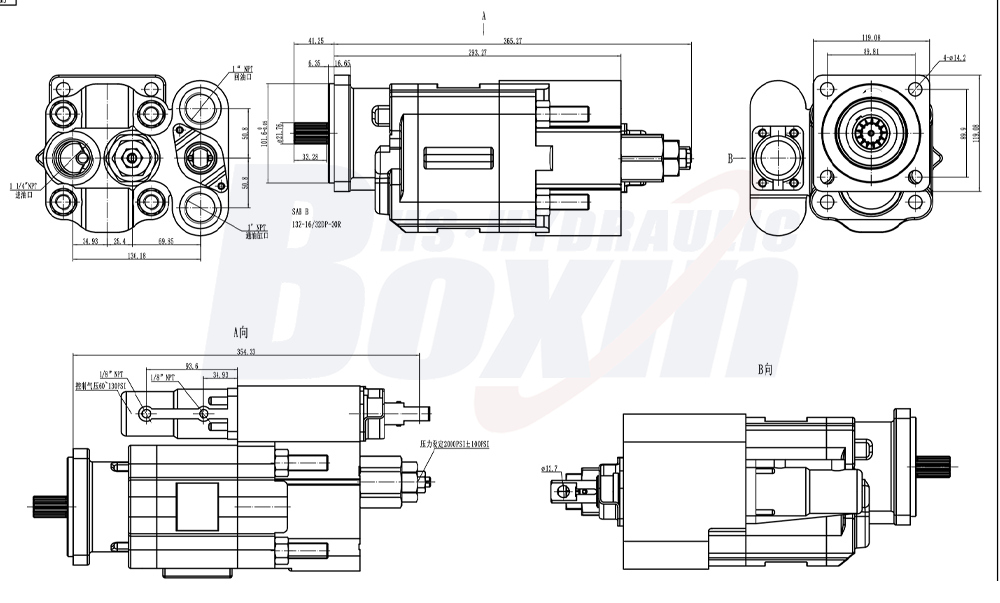 Manufacturer of C102 112 cc/rev Hydraulic Gear Pumps - Global Supply drawing image