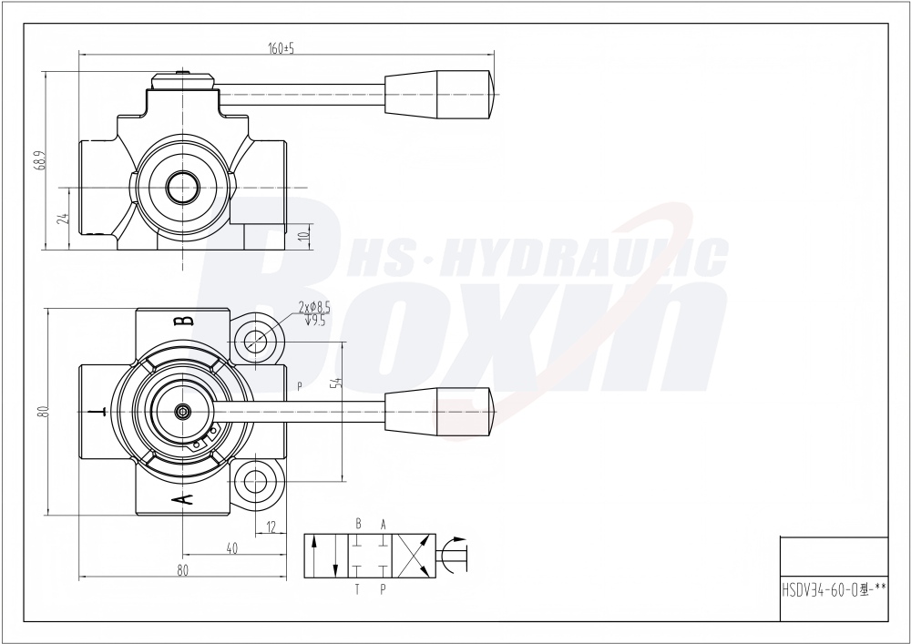 Direct from Factory: HSDV34 Manual 1 Spool Flow Diverter Valves - Bulk Orders Welcome drawing image
