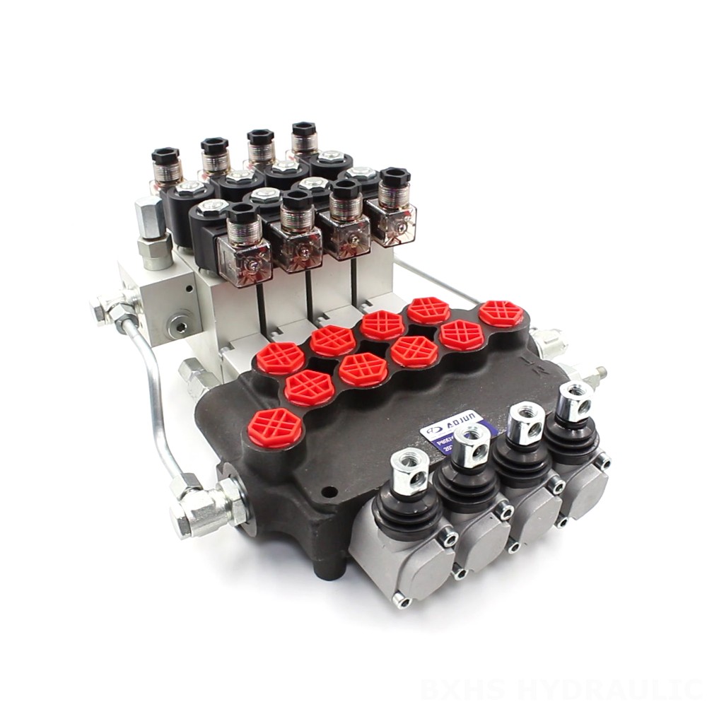 P80 Elektrohydrauliczna 4 Szpule Zawór sterujący jednoczęściowy image