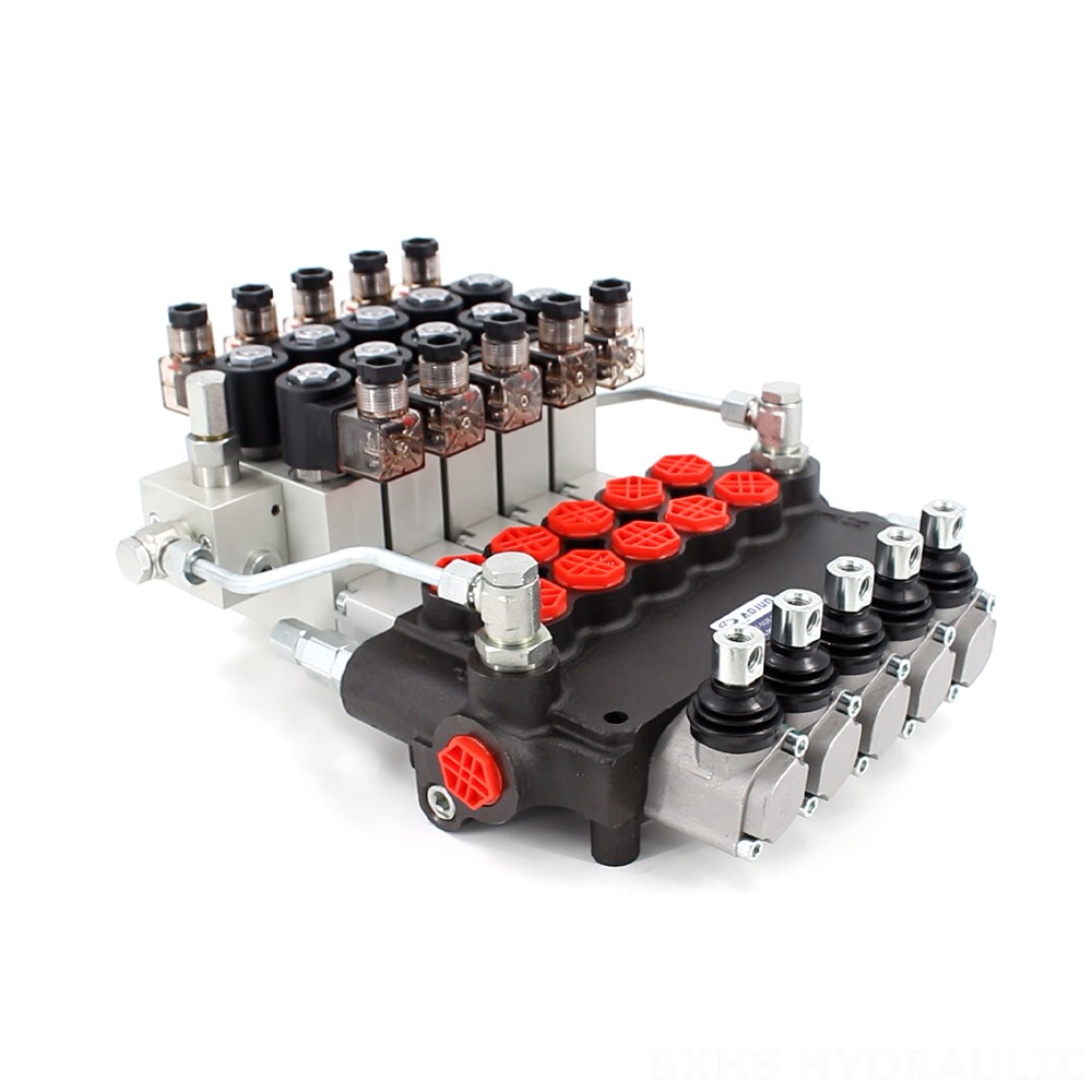 P80 Elektrohydrauliczna 5 Szpul Zawór sterujący jednoczęściowy image