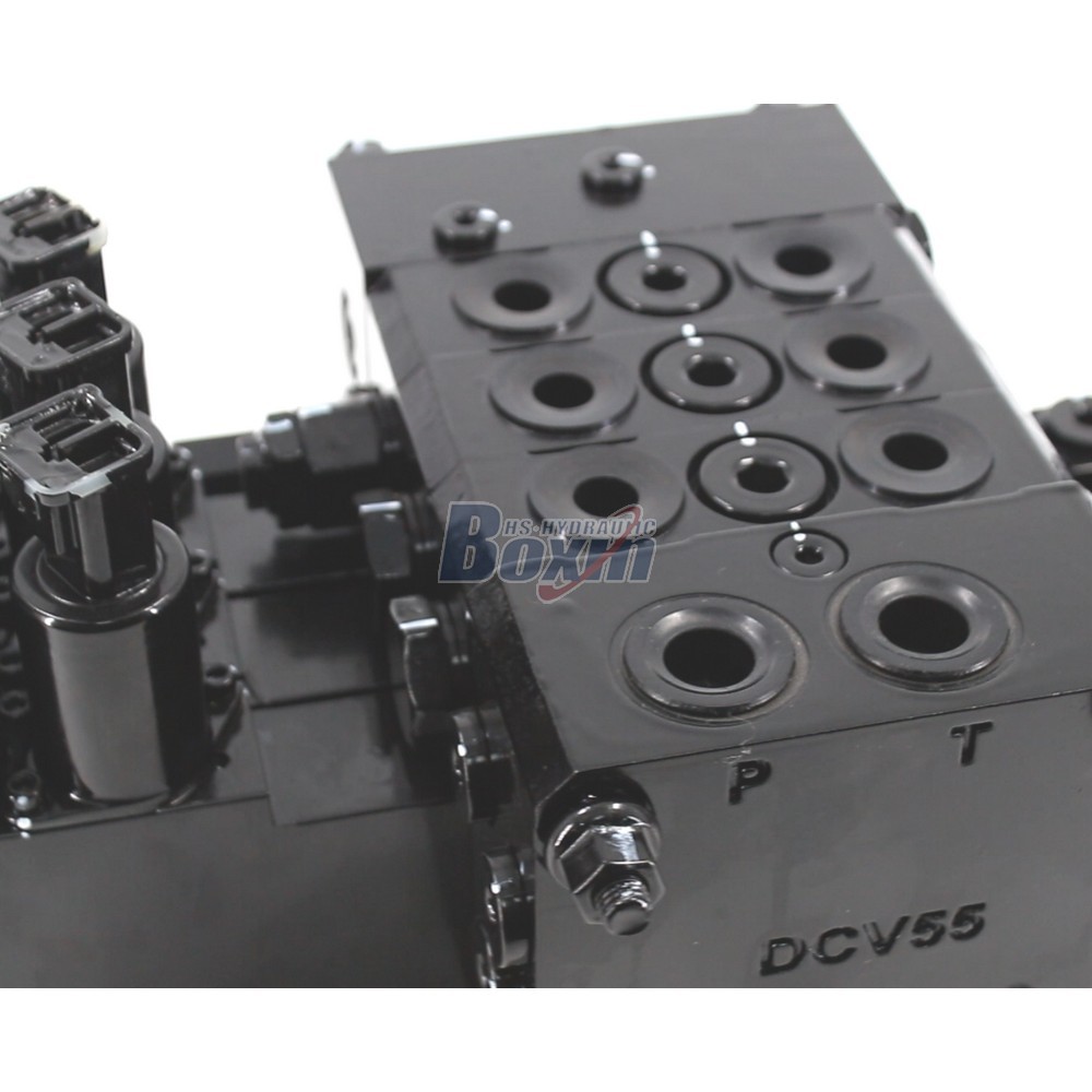 High Performance DCV55 Electro-hydraulic 3 Spool Sectional Valve detail image