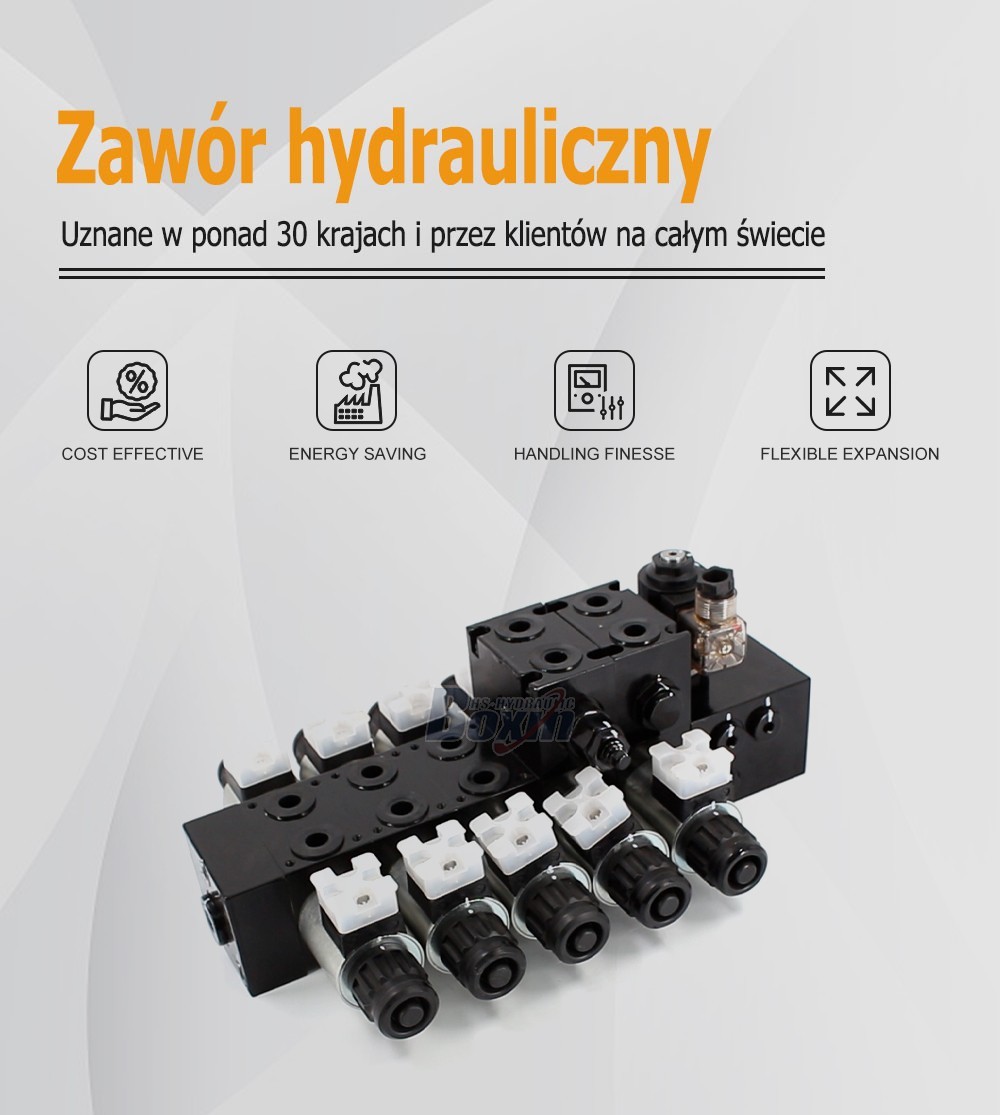 Industrial Grade DCV56-H 5 Spool Solenoid Operated Sectional Control Valve