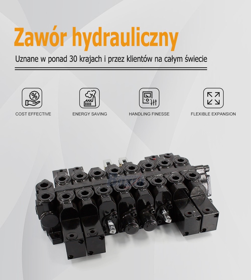 HSW50 Series 8 Spool Monoblock Control Valve for Hydraulic Systems