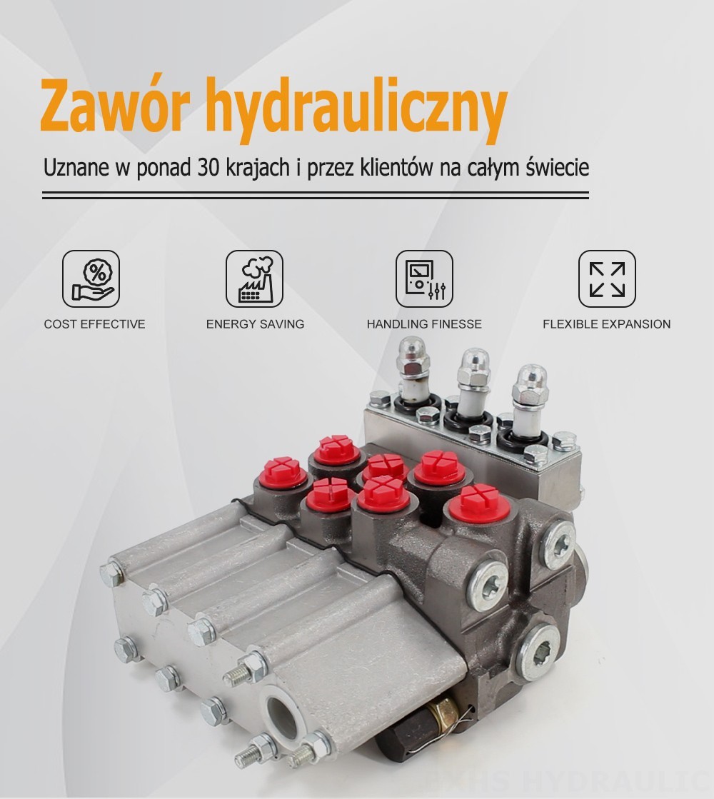 MP80 Ręczna 3 Szpule Rozdzielacz hydrauliczny