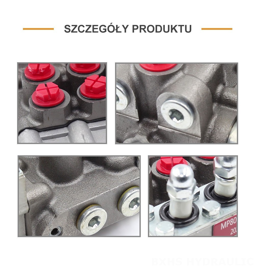 MP80 Ręczna 3 Szpule Rozdzielacz hydrauliczny