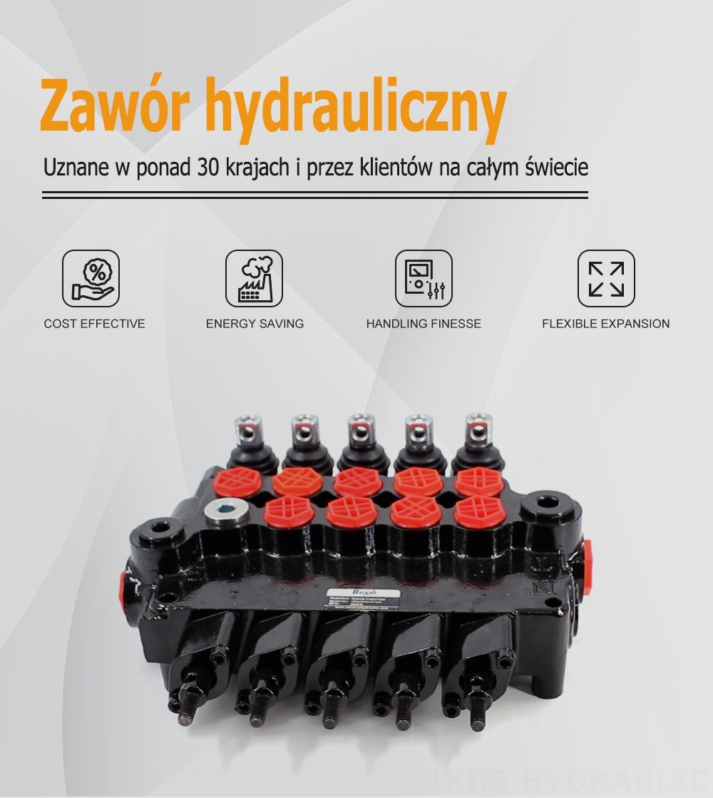 P80AZ Hydrauliczny i ręczny 5 Szpul Zawór sterujący podpór