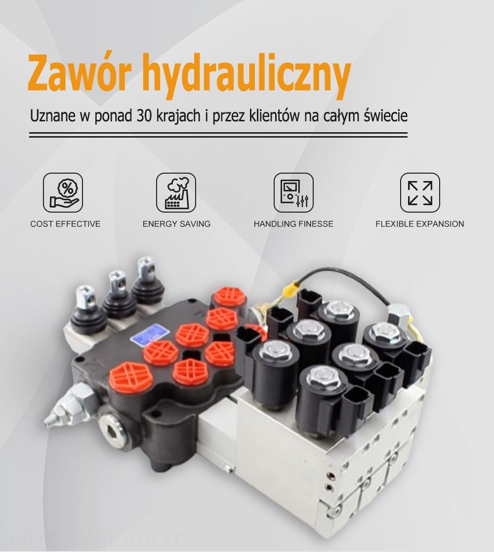 P80 Elektrohydrauliczna 3 Szpule Zawór kierunkowy monoblokowy