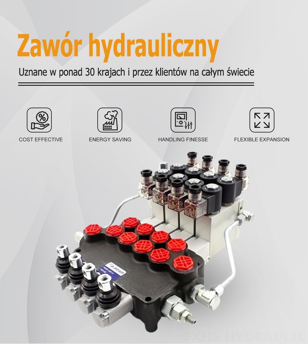 P80 Elektrohydrauliczna 4 Szpule Zawór sterujący jednoczęściowy