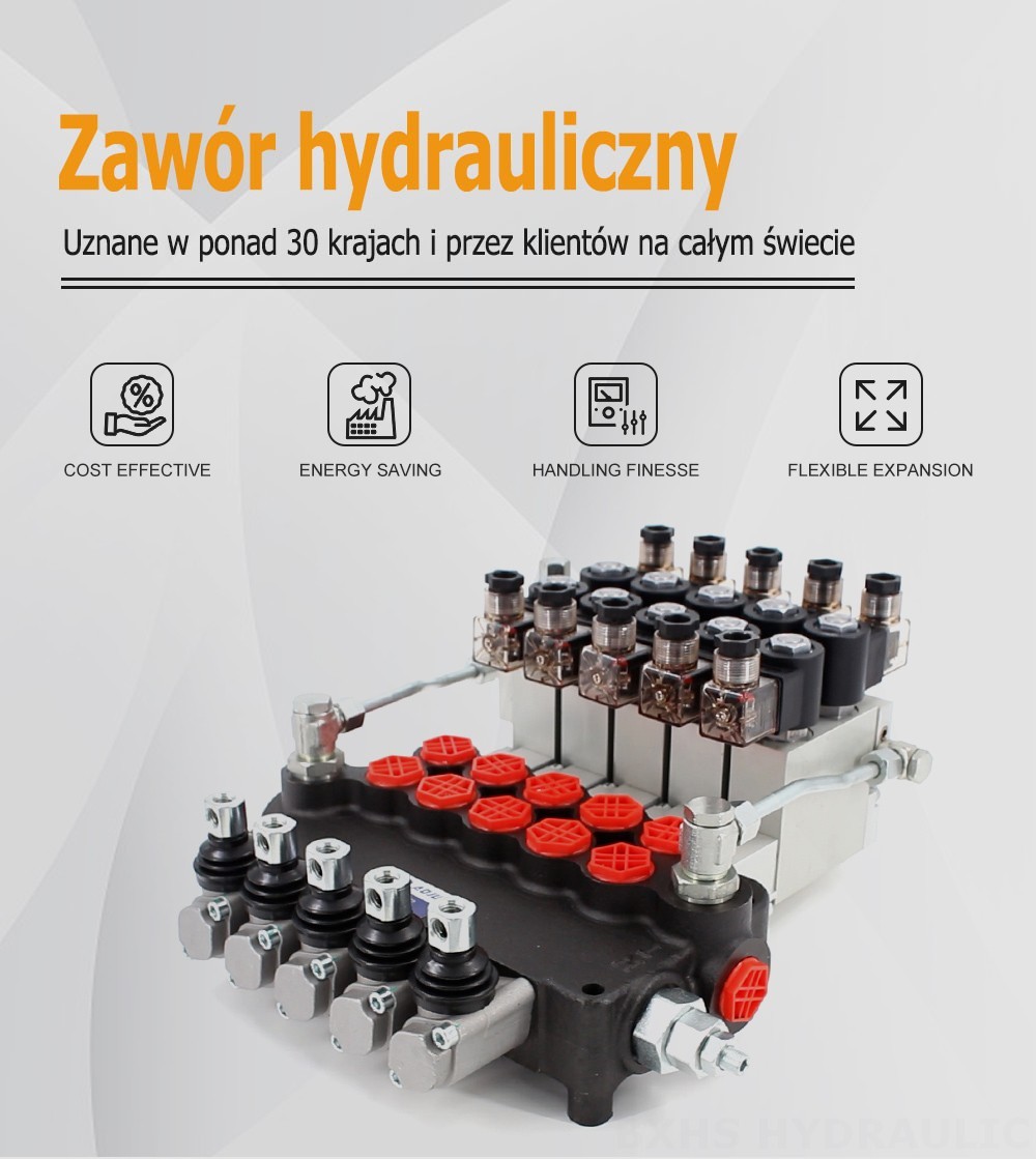 P80 Elektrohydrauliczna 5 Szpul Zawór sterujący jednoczęściowy