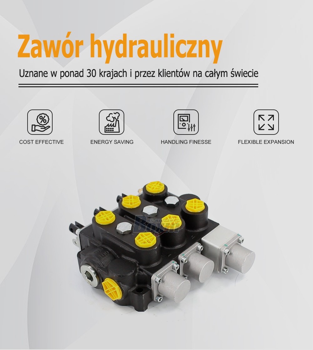Industrial Grade RD5300NPT-QTW-2OT Manual Hydraulic Valve with 3 Spools