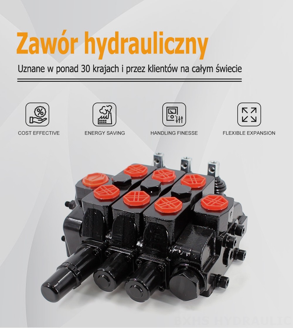 SDS180 Hydrauliczny i ręczny 3 Szpule Zawór kierunkowy sekcyjny